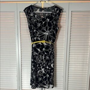 George Black and White Asymmetrical Sheath Dress